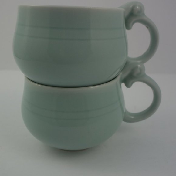 Pair of Celadon Porcelain Coffee/Tea Mugs - Picture 5 of 11